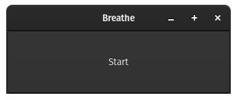 A screenshot of the Breathe start button