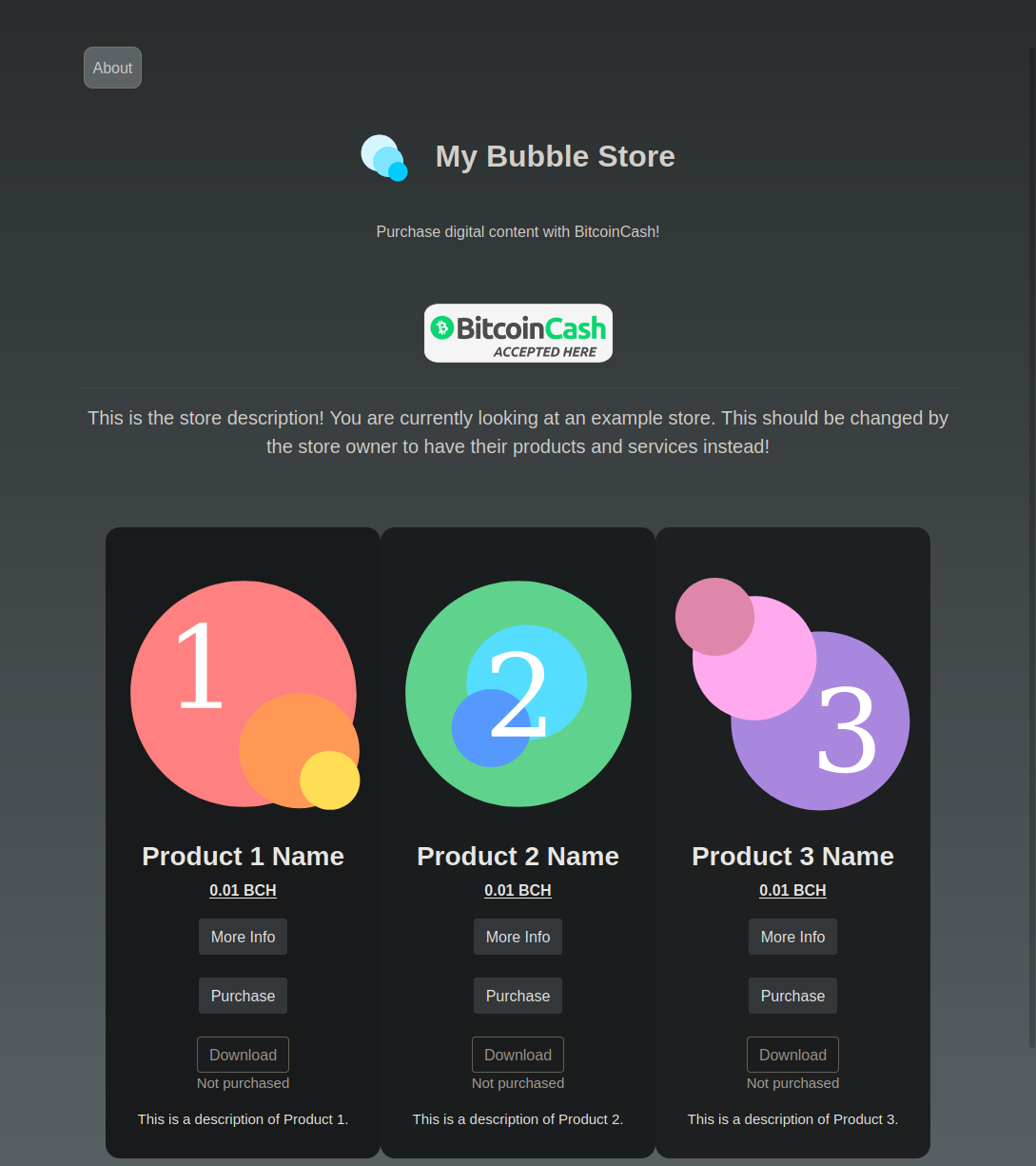 Screenshot of the main Bubble marketplace interface