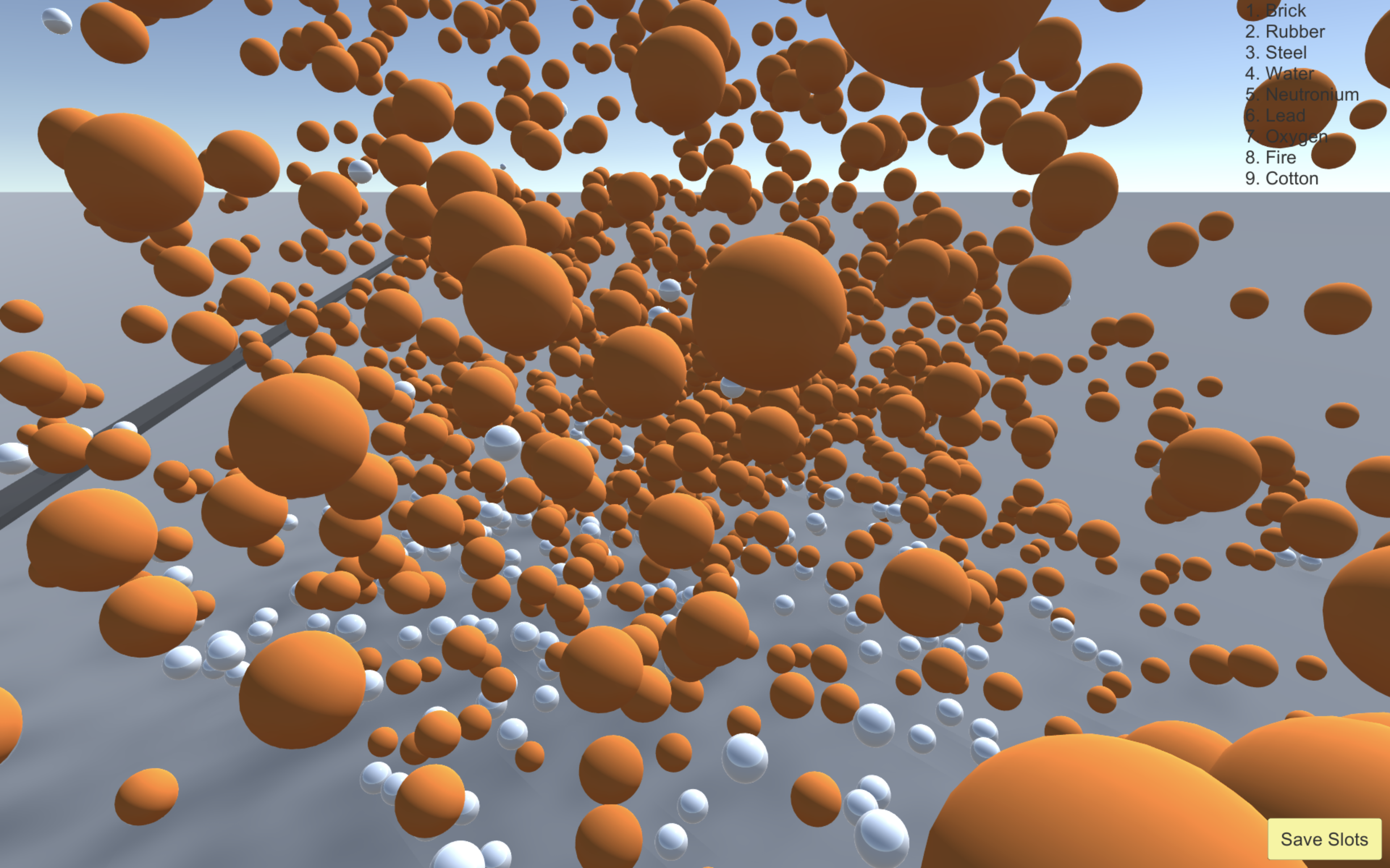 Thousands of orange and white particles fill the air