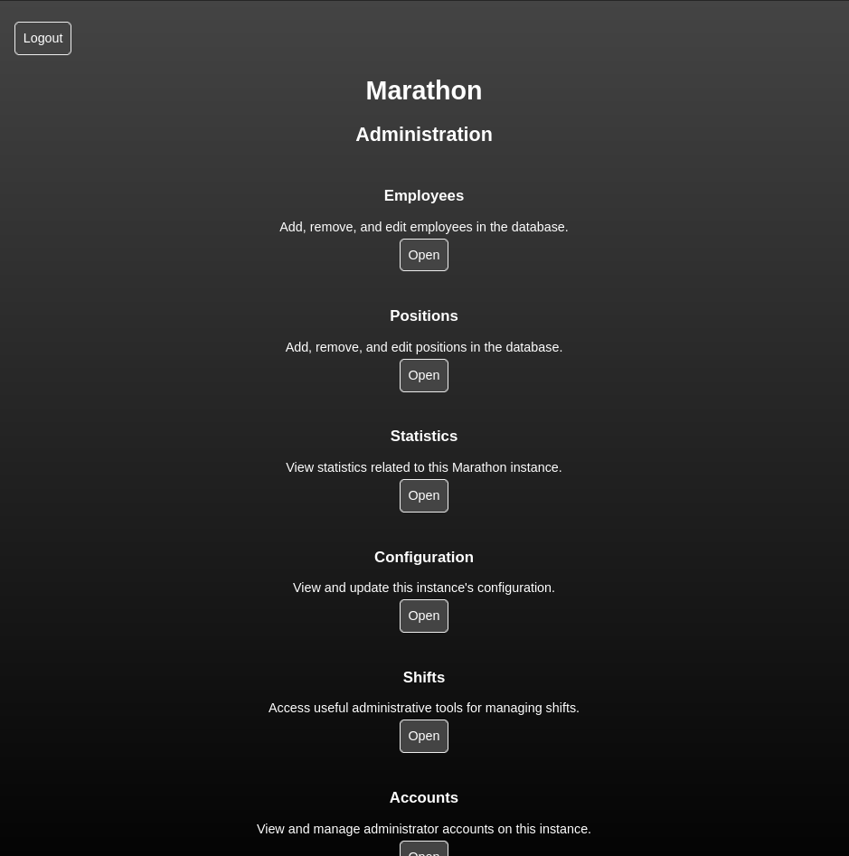 Marathon gives administrators and managers access to a simple, yet powerful collection of tools.