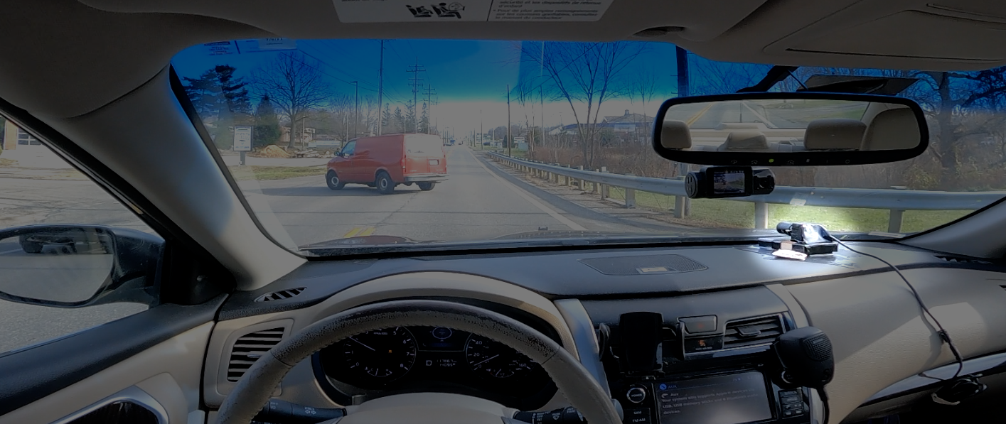An image highlighting the Predator Scorpion camera on the dashboard of a car